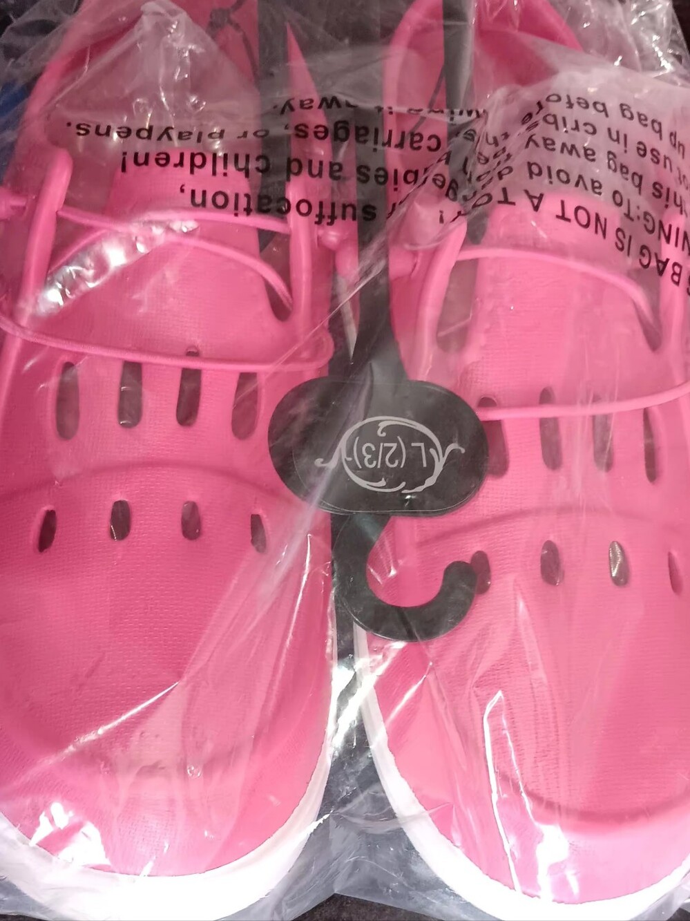 Bright Pink Slip-On Clog Water Shoes 1 Large 2 Medium.